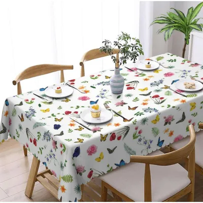 Immagine prodotto di Tovaglia rettangolare, lavabile, 152x260 cm, con motivo floreale, impermeabile, facile da pulire, in poliestere