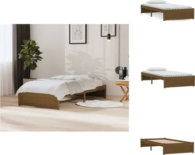 Produktbild von vidaXL Massivholzbett Honigbraun 90x200 cm -  Betten & Bettgestelle