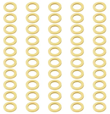 Productafbeelding van 50 stuks platte messing ringen, M6x10x1 mm