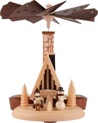 Produktbild von 1-stöckige Räucherpyramide Skihütte (26cm) von HoDreWa Legler