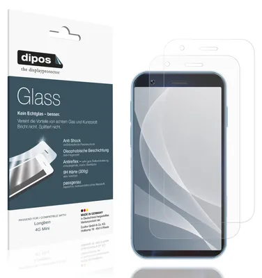 Produktbild von 2x Schutzfolie für Longben 4G Mini matt - Anti-Shock 9H Folie dipos Glass Kunststoffglas