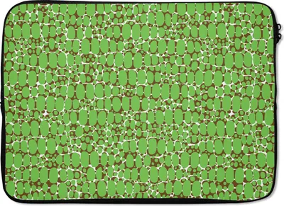 Produktbild von MuchoWow® Laptop Hülle 14 ZollKrokodil - Textur - Muster - Grün Laptoptasche - Laptoptasche - Stoßsicher - Schutzhaube