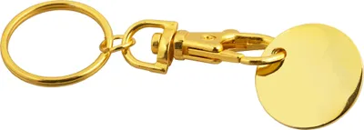 Produktbild von Metall-Schlüsselanhänger / mit Einkaufschip / Farbe: gold