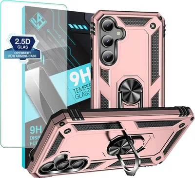 Produktbild von Armor Outdoor Handyhülle für Samsung Galaxy S23 FE Handy Panzer Case Schutzhülle mit 9H Displayglas Displayschutz Farbe: Rosegold