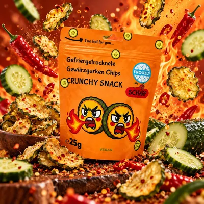 Produktbild von Froozly Gefriergetrocknete Gewürzgurken - Scharf 25g