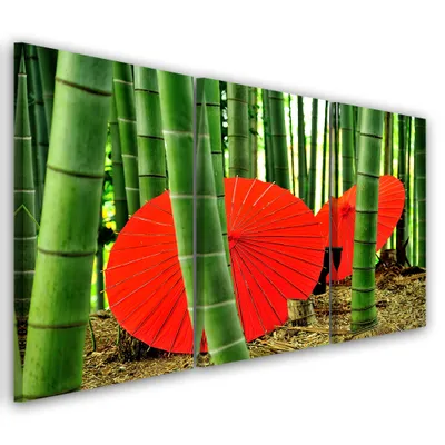 Produktbild von Triptychon auf leinwand grüne landschaften 90x60 cm Feeby grün wandbild bereit zum aufhängen