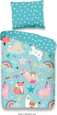 Produktbild von Good Morning Junior Kinder Bettwäsche mit Tiere - 100 x135 cm - 100% Baumwolle