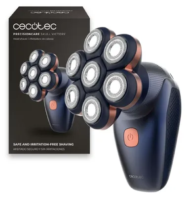Image de Cecotec Rasoir pour Tête Homme PrecisionCare Skull Victory. 7 Lames Rotatives Flottantes, Écran Digital, 2 Vitesses