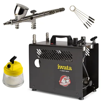 Produktbild von Profi Airbrush Set 26 - iwata Custom Micron CM-C2 Plus und IS-975 Kompressor