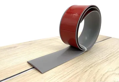 Selbstklebende PVC-Übergangsleiste, 10 m, grau, flexibel