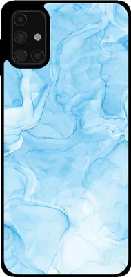 Produktbild von Smartphonica Handytasche Passend für Samsung Galaxy M51 mit Marmordruck - TPU Rückendeckung Fall Marmor Design - Hellblau