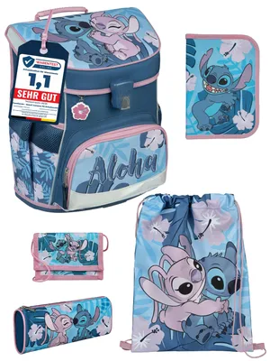 Produktbild von Scooli Ranzen-Set 5-teilig DISNEY STITCH Schulranzen-Set mit Federmäppchen