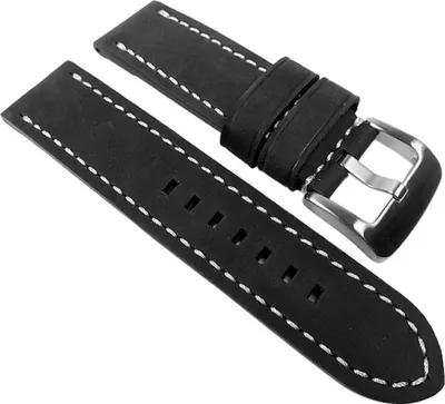 Produktbild von Uhrenarmband Kalbsleder schwarz Kontrastnaht PAN 22320S, Stegbreite:20mm
