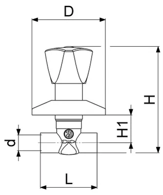 Produktbild von Schlösser Armaturen UP-VENTIL, DREIKANTHAUBENGRIFF LOETANSCHLUSS 15, MESSING