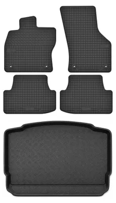 Productafbeelding van Rubberen automatten + kofferbakmat voor Volkswagen Golf VII 2012-2020 (hatchback) – 5-delig, zwart, op maat – Wielganizator
