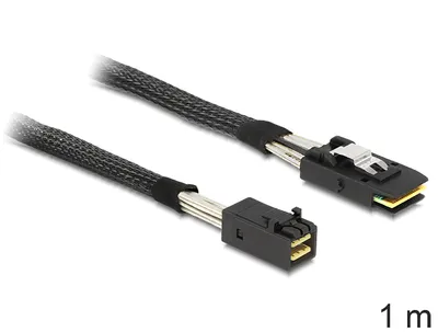 Produktbild von DeLOCK 83389, 1 m, Mini SAS HD x 4 SFF 8643, Mini SAS x 4 36 Pin SFF 8087, Männlich/Männlich, Schwarz