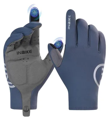 Immagine prodotto di Guanti da ciclismo invernali, due dita, touchscreen, blu, taglia XXL