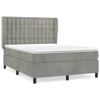 Immagine prodotto di vidaXL Letto a molle con materasso grigio chiaro 140x200 cm in velluto