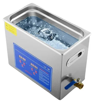Image de Nettoyeur à ultrasons, acier inoxydable, capacité de 6 l, puissance de 180 W, puissance de chauffage de 300 W, fréquence de 40 kHz