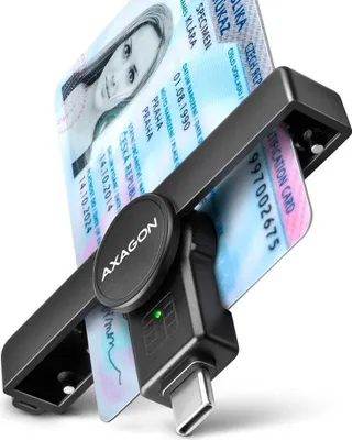Produktbild von AXAGON Faltbarer USB-C Kontakt Smart/ID-Kartenleser für die Tasche | CRE-SMPC