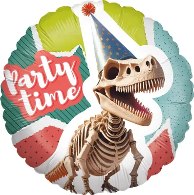 Produktbild von Folienballon Dino Skelett Rund 45 cm Luftballon Geburtstag Ballon Party Deko