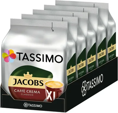 Produktbild von Tassimo Jacobs Caffè Crema Classico XL | 5 Packungen á 16 T Discs