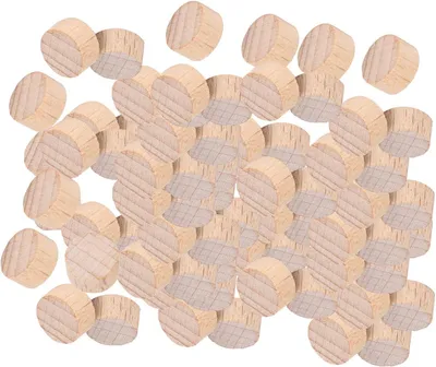 Productafbeelding van 300 Stuks Onvoltooide Hout Plakjes van Beuken - DIY Ambachten Ronde Houten Schijven - Unfinish Hout Plak Houten Schijven voor Ambachten (1cm)