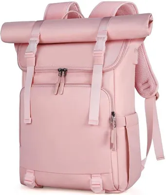 Obrázok produktu pre Ibenzoa® Vodoodolný batoh s rollovacím uzáverom, 23–32 L – polstrovaná priehradka na notebook do veľkosti 17,3 palca, bezpečnostná priehradka, ľahký polyester, 47×33×17 / 66×33×17 cm