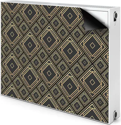 Obrázek produktu pro Magnetický kryt topných panelů Kryt topného tělesa 80x60 cm - Geometrický, iluze