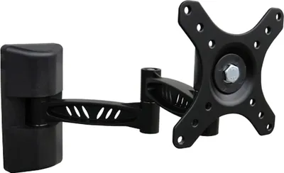 Image de Support TV articulé noir métallisé 12" à 30", poids maximal 30 kg.