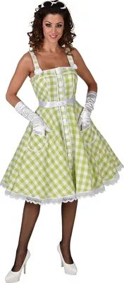 Produktbild von M220110-XXL limette-weiß Damen Boogie Woogie Rock 'n Roll Tanzkleid Gr.XXL=52