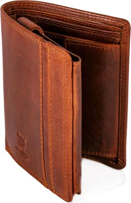 Produktbild von Geldbörse Herren Leder Mit RFID Schutz - Portmonee, Brieftasche, Portemonnaie HANDGEFERTIGTE EINZELSTÜCKE KOMPAKT UND FUNKTIONAL