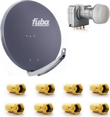Produktbild von Fuba DAA 850 A Satellitenantenne 85cm Alu Anthrazit DEK 417 Quad LNB 8x F-Stecker