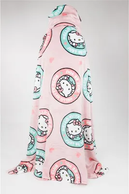Productafbeelding van Dekentje met capuchon, 120x150 cm, Hello Kitty, roze