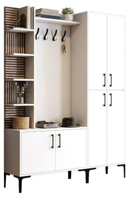 Produktbild von Chiuro - Flurmöbel, 150x35x200h cm Weiß, Garderobe