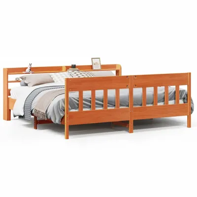 Produktbild von Massivholzbett ohne Matratze Wachsbraun 180x200 Kiefernholz