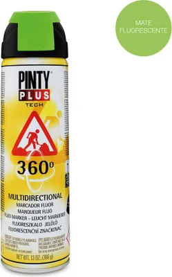 Image de Peinture Aérosol Fluo Vert Pintyplus Marqueur Fluo 360° Haute Visibilité - Pinty Plus