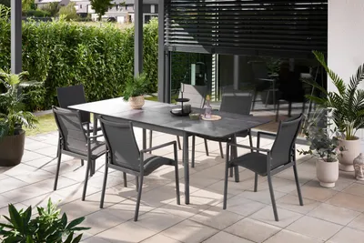 Produktbild von Primaster Garten-Essgruppe Taormina Bilbao 6 Personen mit ausziehbaren Tisch