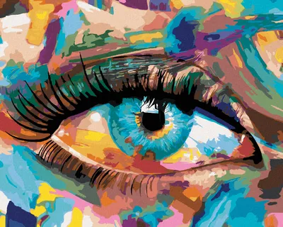 Produktbild von Zuty - Malen nach Zahlen - ABSTRAKTES FLUORIT-AUGE, 40x50 cm, mit Keilrahmen (bereits gespannt)