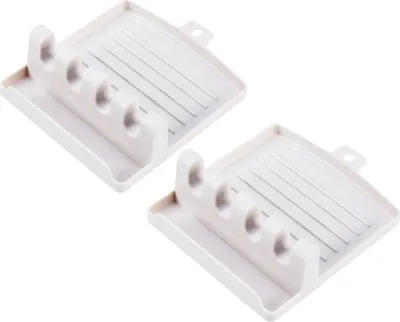 Produktbild von CRELIV Kochbesteckhalter »2 Stück Deckelablage, Löffelablage, Multifunktionsablage, Küchenhelfer Ständer, Pinselablage, Topfdeckelhalter, Küchenutensilienhalter, Tropfablage, Kochbesteck Ablage, Abtropfschale«, (rutschfeste Füßchen sorgen für stabilen Stand, 2 Stück), bis zu vier Besteckteile aufnehmen