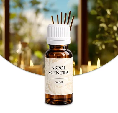 Produktbild von Aspol Scentra Zitronengras und Citronella UFIREADY Duftöl für Kerzen und Diffusoren 10 ml, KI-generiertes Bild