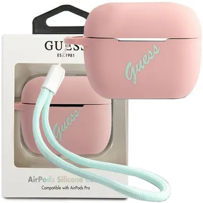 Produktbild von Guess GUACAPLSVSPG AirPods Pro Cover rose grn/pink grn Silikon Vintage