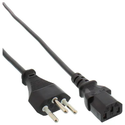 Image de InLine® 16652C Câble réseau, prise secteur Suisse sur prise dispositifs froids C13, 1,8m