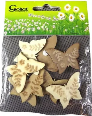 Imagen del producto de Juego de 9 mariposas de madera para colgar, color marrón
