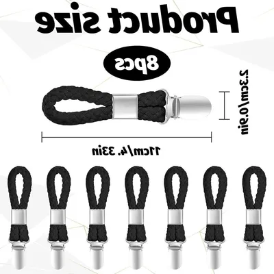 Handtuchhaken Clips - Platzsparend - Ohne Bohren - 8 Stück - Schwarz