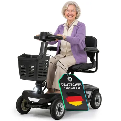 Produktbild von eFlux Mobility M1 Elektromobil | Elektro Senioren Roller - E-Scooter - Tiefeneinstieg - Schwenksitz - Einhand Steuerung - Klappbar - 20 km (Schwarz)