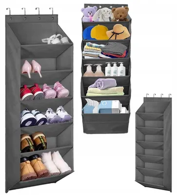 Zdjęcie produktu dla Organizer Na Drzwi Wiszący Do Szafy 6 Półek Kieszenie Buty Zabawki CIRON