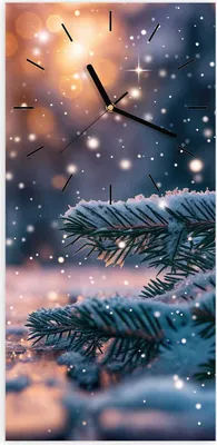 Produktbild von Wanduhr aus Glas mit Motiv Winterzauber- 30 x 60 cm - inkl. Aufhängesystem