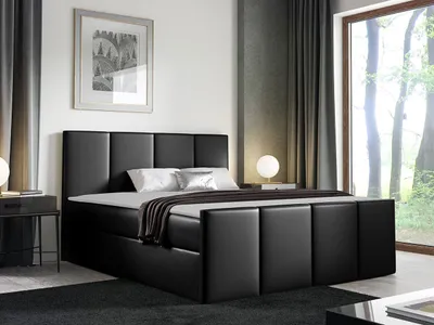 Obrázek produktu pro Hotelová manželská postel 180x200 MORALA - černá  + topper