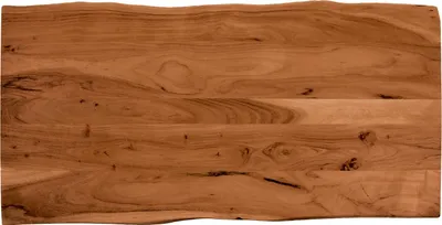Produktbild von Holzplatte 120x60 cm Emilia, Tischplatte aus Akazienholz massiv + nussbaumfarben, Baumkanten-Platte für Heimwerker, geeignet für Arbeitsplatten, Tische & Fensterbretter